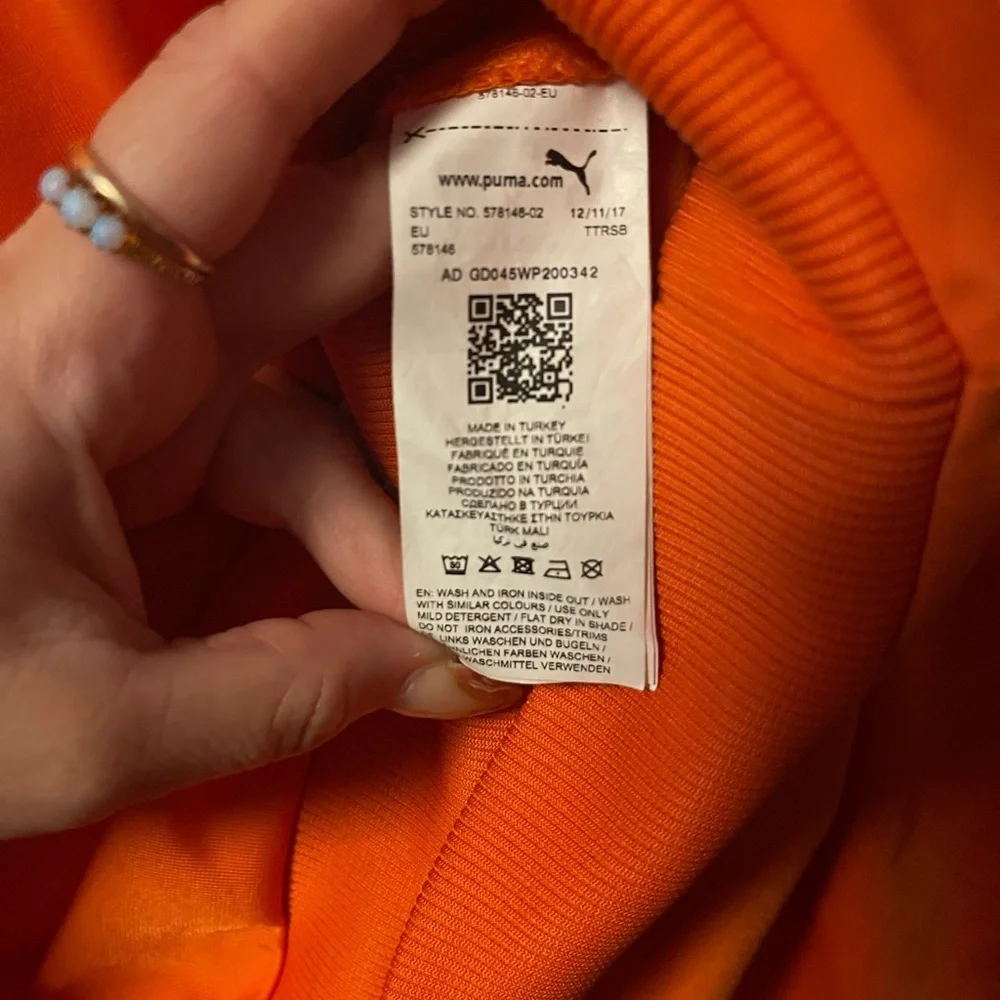 PUMA x ASOS Exclusive Jumper Sweatshirt Crewneck Orange with tape sleeve XXL - Picture 8 of 10